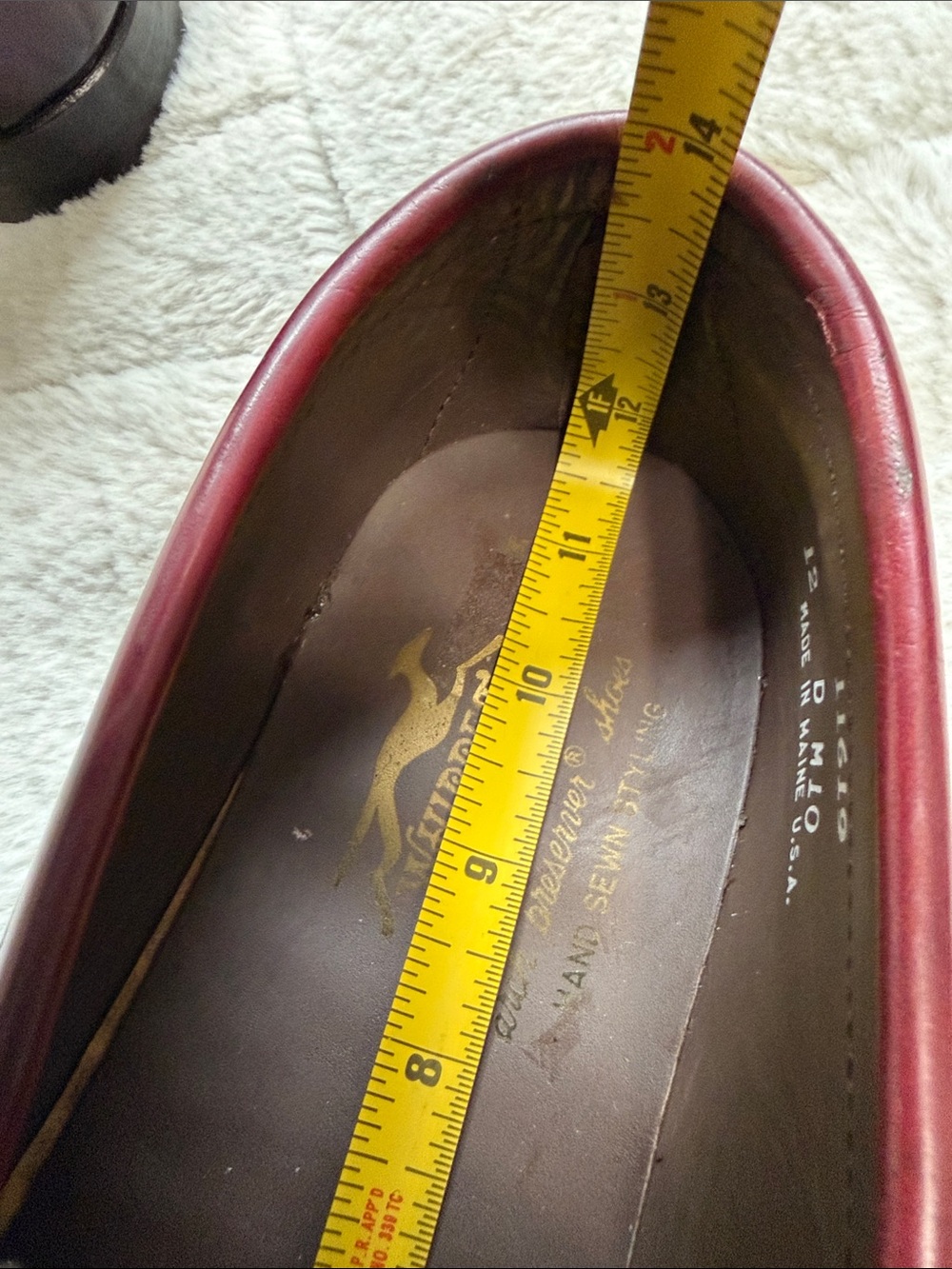 VINTAGE Deadstock 🇺🇸 US Made Rancourt Whippet ET Wright Cordovan Penny Loafer 11 - Picture 12 of 12